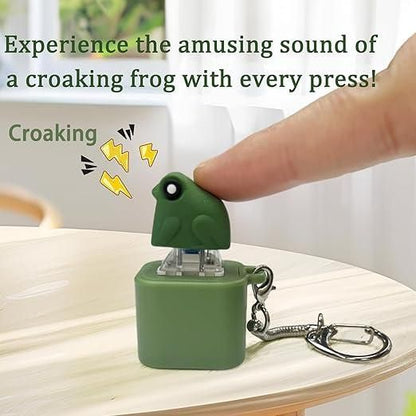 Croaking Frog Stress Reliver Keychain With Color LED Lights
