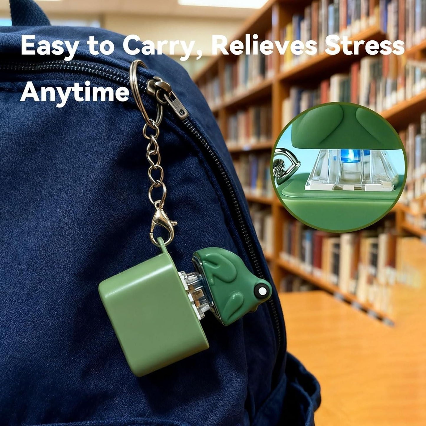 Croaking Frog Stress Reliver Keychain With Color LED Lights